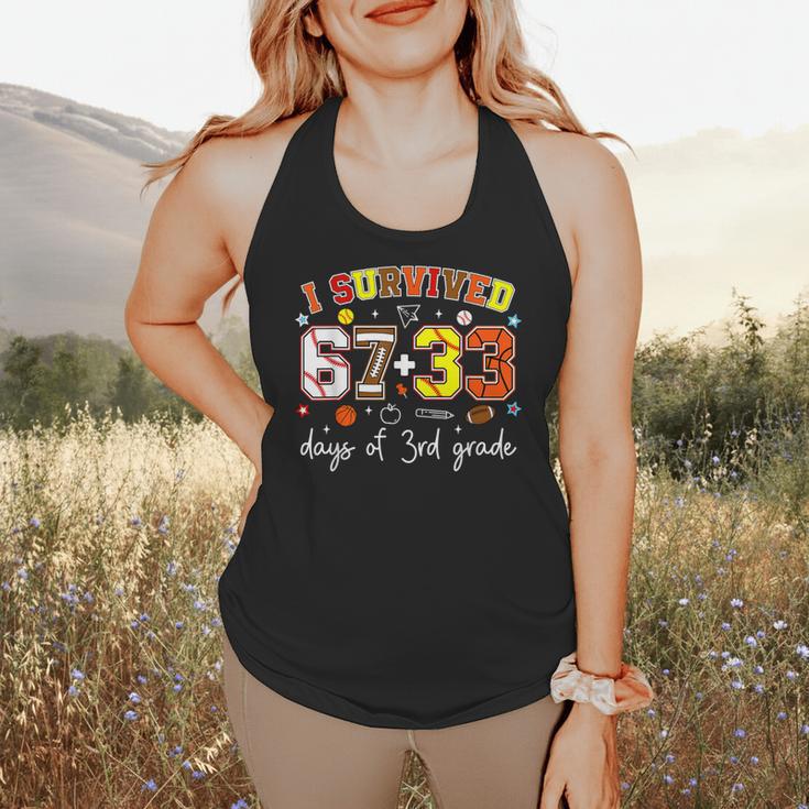 I Survived 6733 Days Of 3rd Grade Baseball Football 100 Day Flowy Tank I Survived 6733 Days Of 3rd Grade Baseball Football 100 Day Flowy Tank