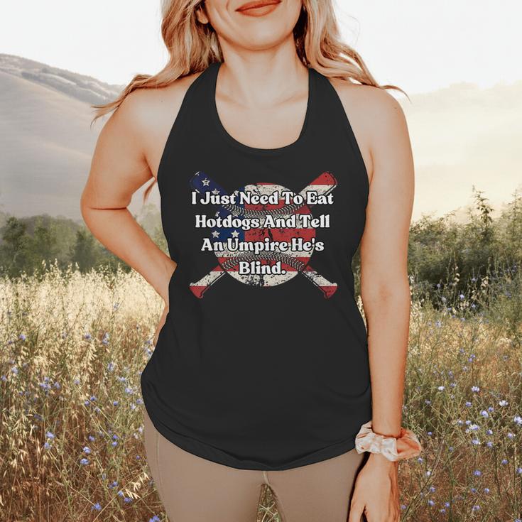 Umpire And Hotdogs 4th July Baseball Moms Flowy Tank Umpire And Hotdogs 4th July Baseball Moms Flowy Tank