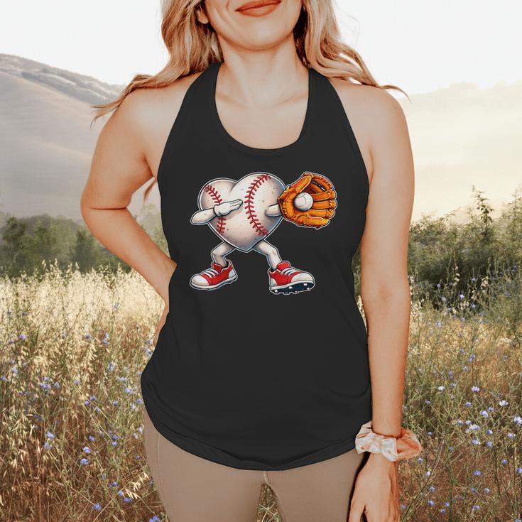Valentine Baseball Heart Sport Love Valentines Day Boys Kids Flowy Tank