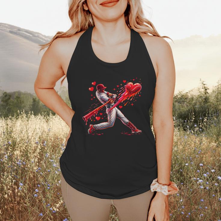 Valentine Baseball Player Drip Flowy Tank Valentine Baseball Player Drip Flowy Tank