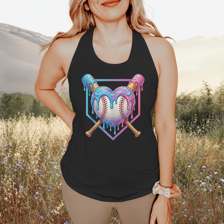 Valentines Baseball Heart Dripping Ice Cream Gen Z Alpha Flowy Tank Valentines Baseball Heart Dripping Ice Cream Gen Z Alpha Flowy Tank