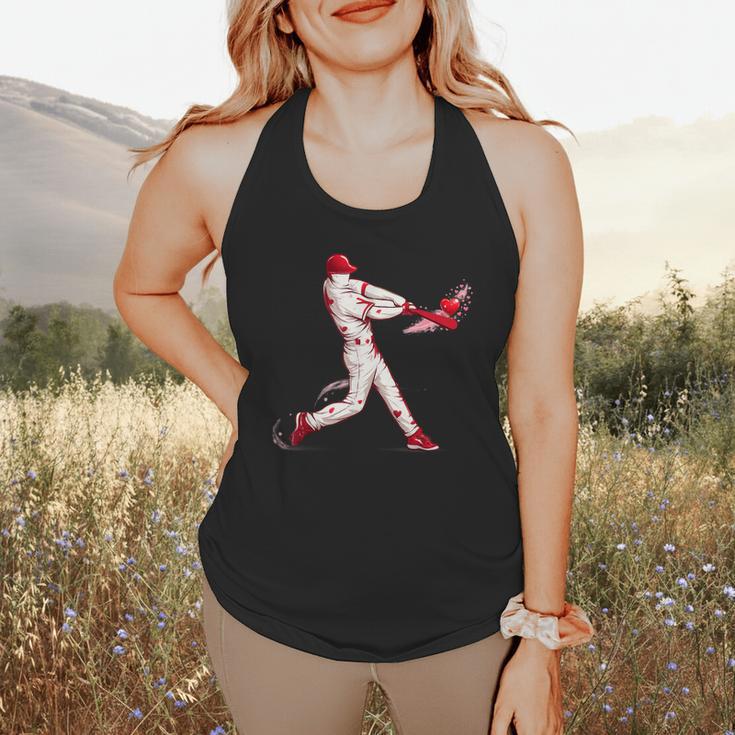 Valentines Day Baseball Batter Silhouette Heart For Men Boys Flowy Tank Valentines Day Baseball Batter Silhouette Heart For Men Boys Flowy Tank