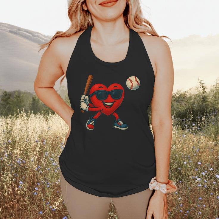 Valentines Day Baseball Red Heart Love Boys Kids Tee Flowy Tank