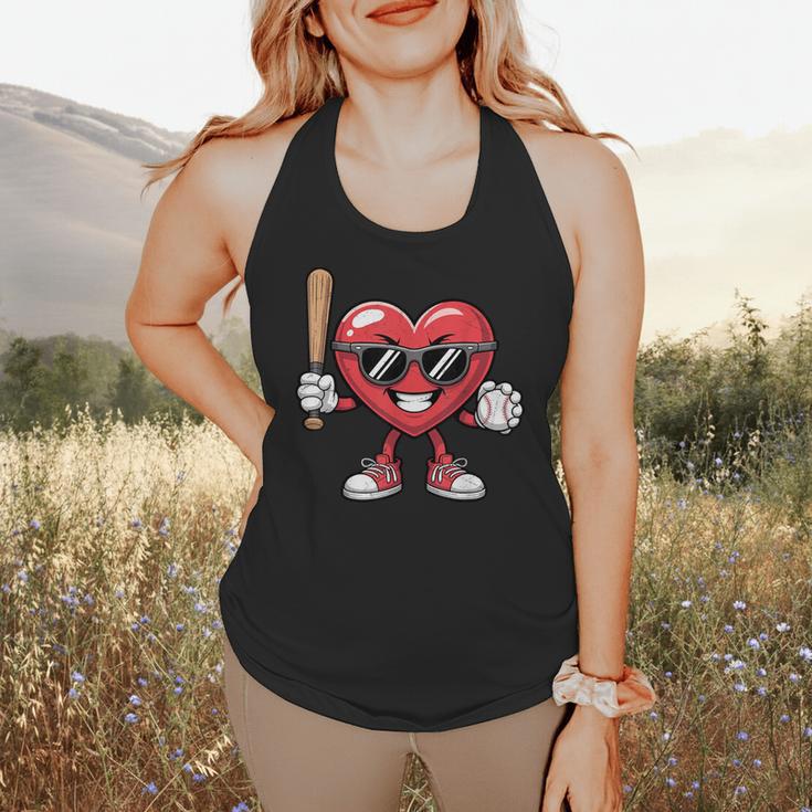 Valentines Day Heart Playing Baseball Boys Men Kids Girls Flowy Tank Valentines Day Heart Playing Baseball Boys Men Kids Girls Flowy Tank