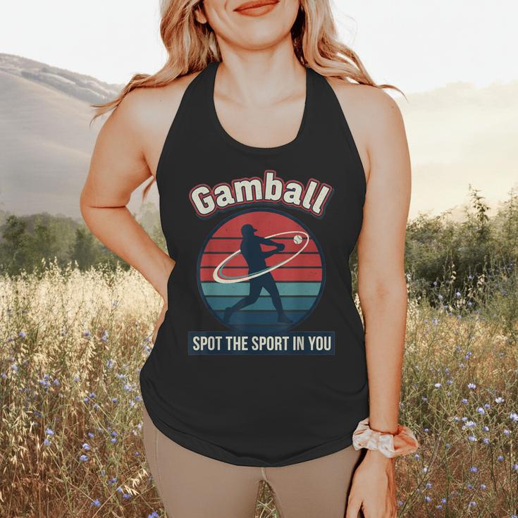 Vintage Baseball Batter Retro Sports Circle Graphic Flowy Tank