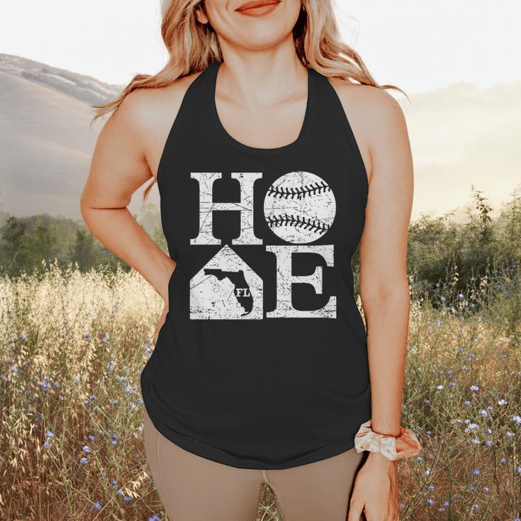 Vintage Baseball Home Florida State Outline Baseball Mom Flowy Tank