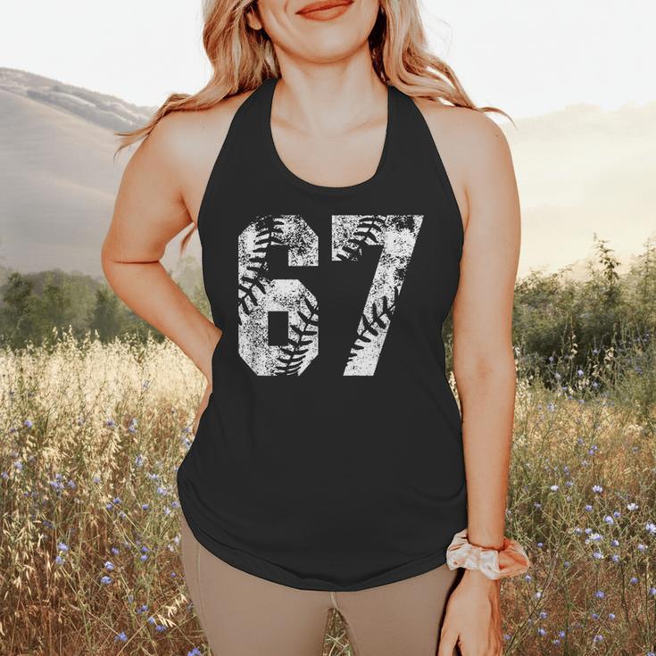 Vintage Baseball Number 67 Jersey Player Uniform Flowy Tank Vintage Baseball Number 67 Jersey Player Uniform Flowy Tank