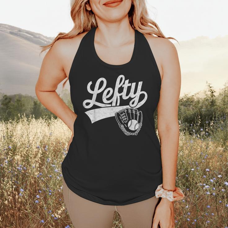 Vintage Baseball Tee Lefty Left Handed Baseball Player Flowy Tank