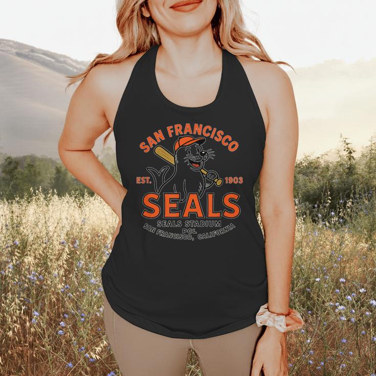 Vintage San Francisco Seals California Baseball Logo Flowy Tank
