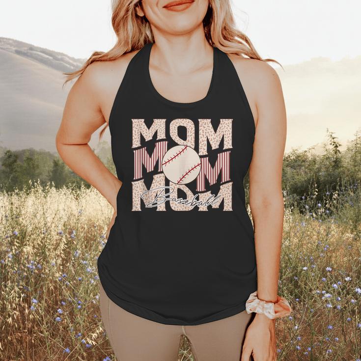 Women's Retro Baseball Mama Distressed Baseball Mom Life Flowy Tank