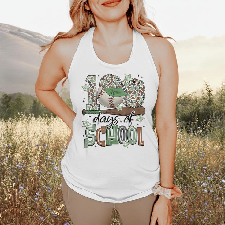 100 Days Of School Baseball Camo Men Boy Kid Flowy Tank