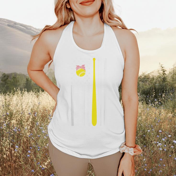 American Flag Baseball Mom Team Flowy Tank