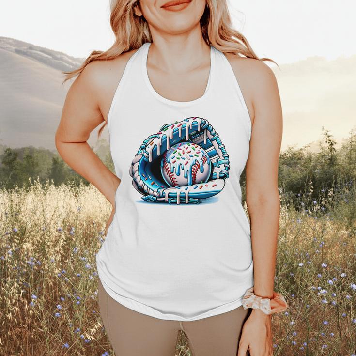 Baseball Drip Ice Cream Sprinkles Baseball Glove Premium Tri-Blend Flowy Tank