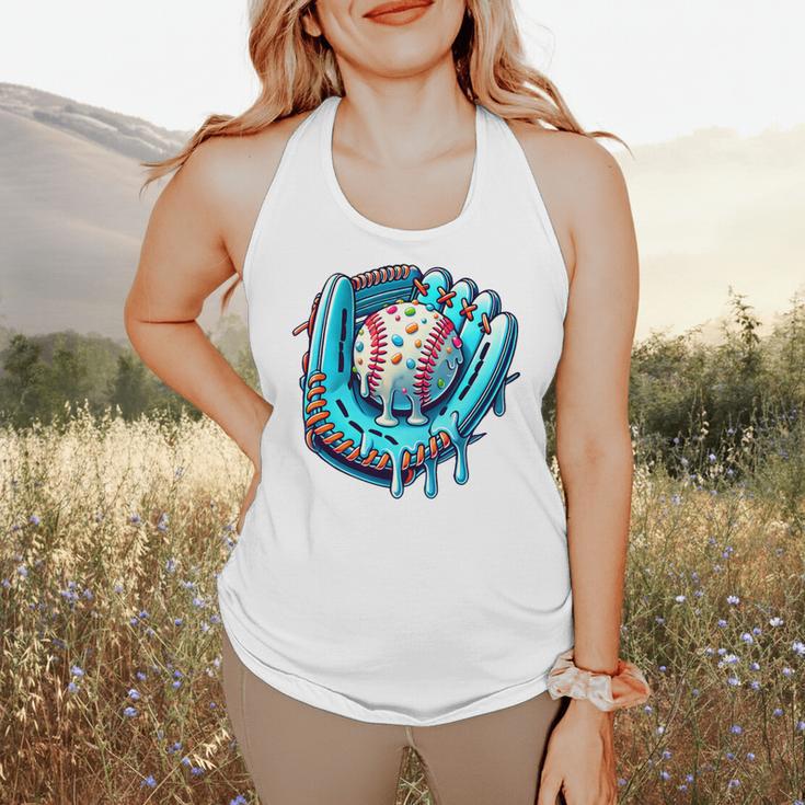 Baseball Drip Ice Cream Sprinkles Baseball Player Premium Tri-Blend Flowy Tank