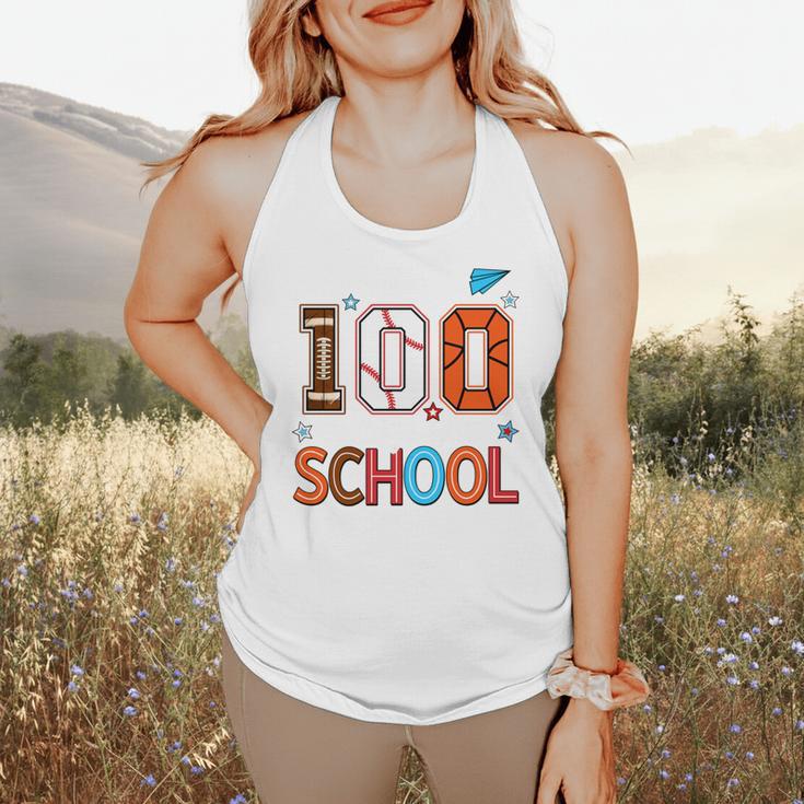 Baseball Football Basketball I Survived 100 Days Of School Flowy Tank
