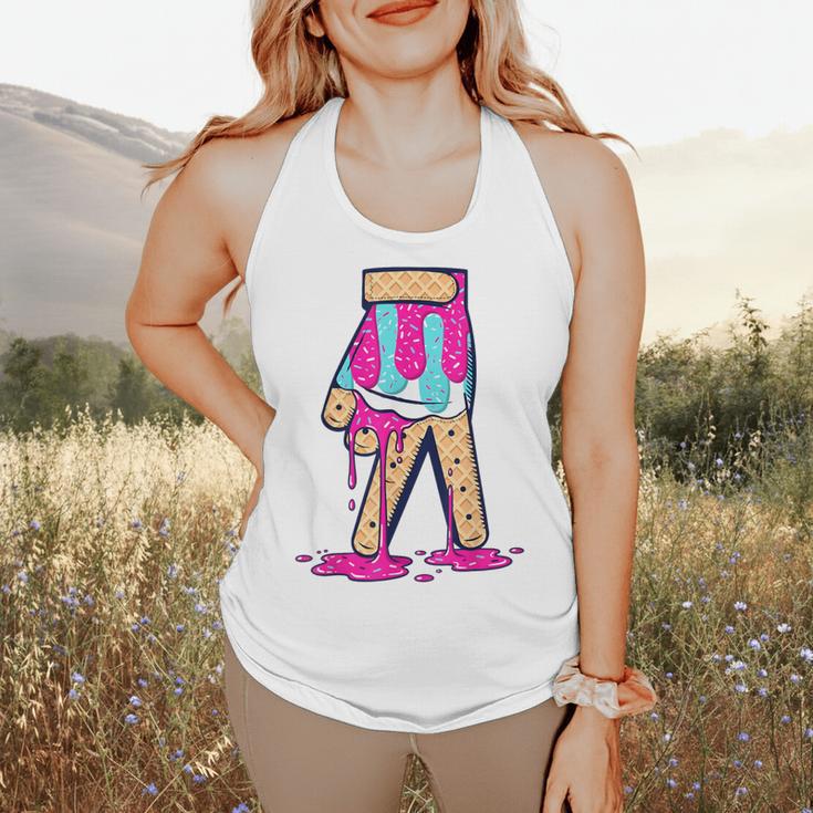 Baseball Ice Cream Drip Boys Glove Sprinkles Baseball Lover Flowy Tank