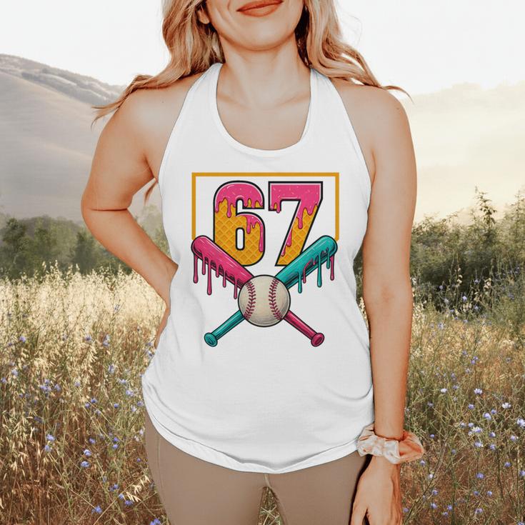Baseball Ice Cream Drip Number 67 Player 67th Birthday Premium Tri-Blend Flowy Tank Baseball Ice Cream Drip Number 67 Player 67th Birthday Premium Tri-Blend Flowy Tank