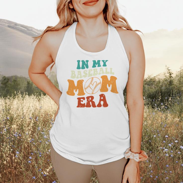 In My Baseball Mom Era Baseball Retro Groovy Mom Flowy Tank