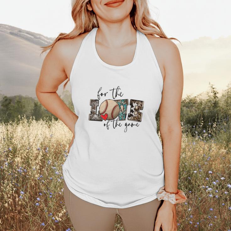 Baseball Mom Leopard For The Love Of The Game Bleached Women Flowy Tank Baseball Mom Leopard For The Love Of The Game Bleached Women Flowy Tank