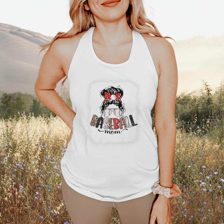 Baseball Mom Messy Bun Mommy Baseball Player Premium Flowy Tank