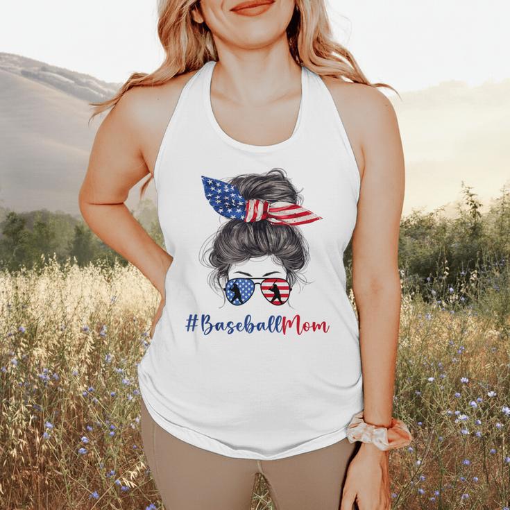 Baseball Mom USA American Flag 4th Of July Flowy Tank Baseball Mom USA American Flag 4th Of July Flowy Tank