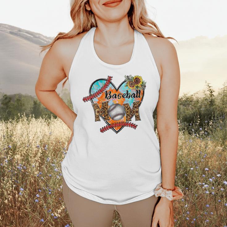 Baseball Mom Valentine Leopard Heart Softball Mother's Day Flowy Tank Baseball Mom Valentine Leopard Heart Softball Mother's Day Flowy Tank