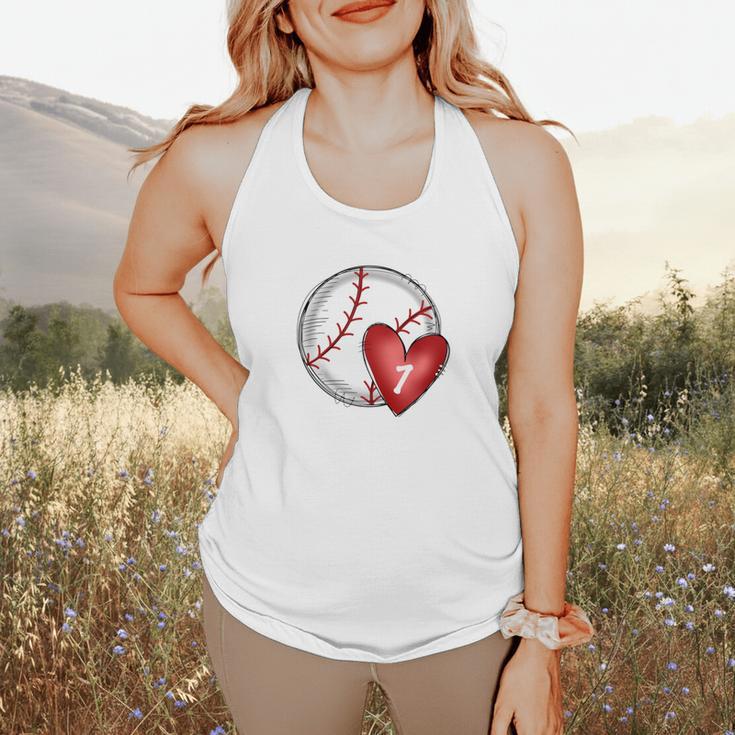 Bleached Custom Baseball Mom Number 7 Heart For Mom Flowy Tank Bleached Custom Baseball Mom Number 7 Heart For Mom Flowy Tank