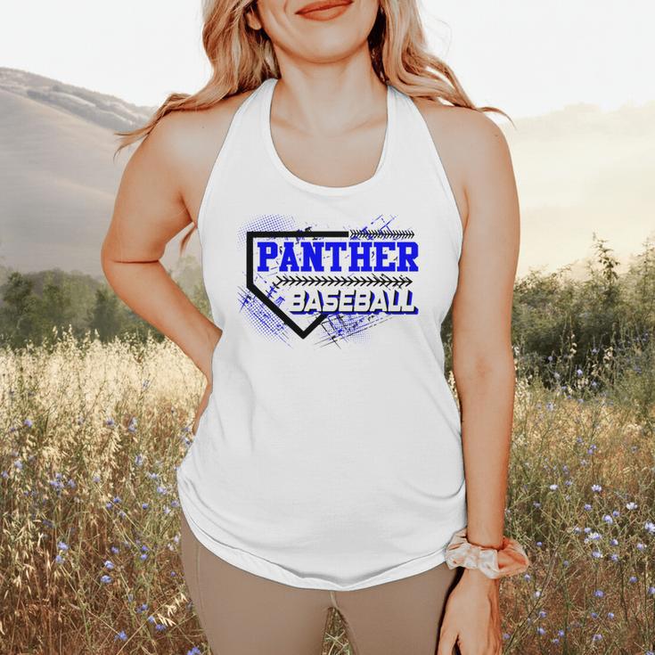 Blue Panther Baseball Home Plate Game Day Mascot Panther Flowy Tank