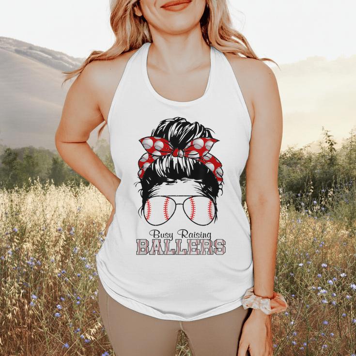 Busy Raising Ballers Messy Bun Funny Baseball Mom Flowy Tank Busy Raising Ballers Messy Bun Funny Baseball Mom Flowy Tank