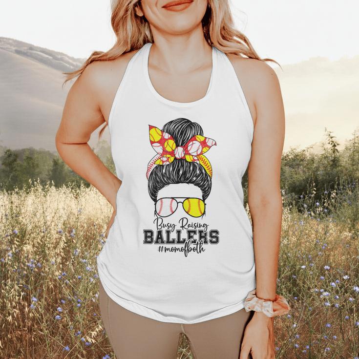 Busy Raising Ballers Softball Messy Bun Baseball Mom Flowy Tank Busy Raising Ballers Softball Messy Bun Baseball Mom Flowy Tank