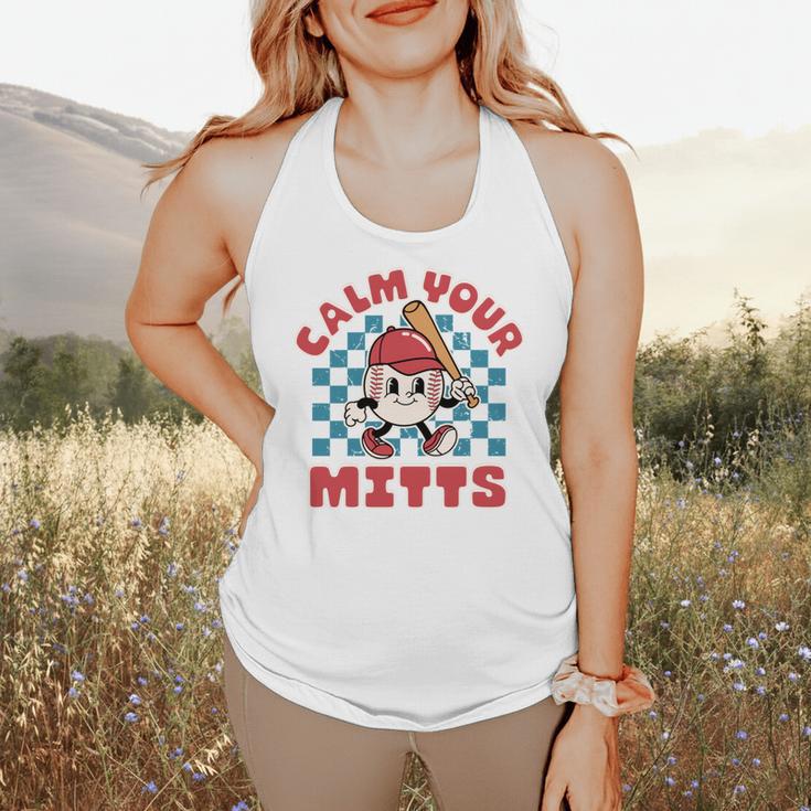 Calm Your Mitts Baseball Mom Sport Lover Flowy Tank