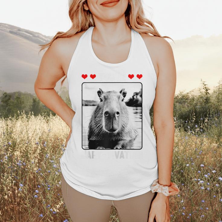 Capybara Love Valentines Day Cute Animal Hearts Raglan Baseball Tee Flowy Tank