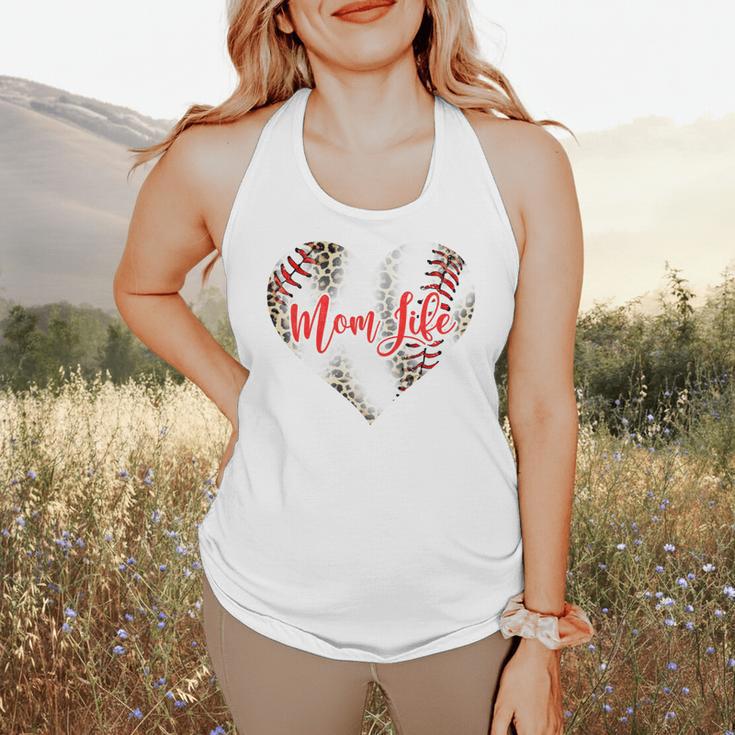 Cute Baseball Mom Heart Mother's Day Sport Mama Mom Life Flowy Tank