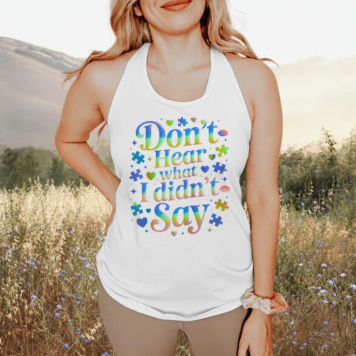 Don’t Hear What I Didn’t Say Autism Awareness Valentine Raglan Baseball Tee Flowy Tank