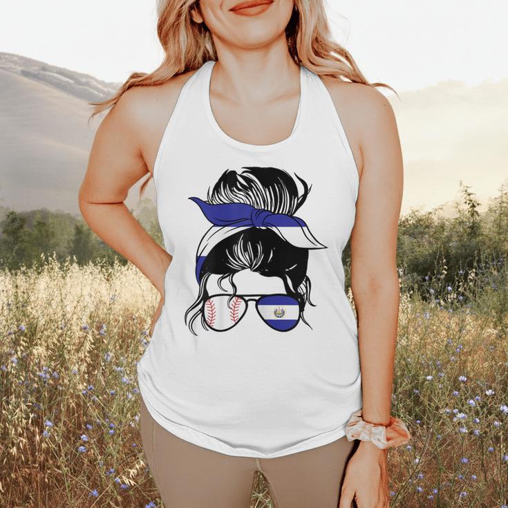 El Salvador Baseball Mom Salvador Baseball Girl Flowy Tank