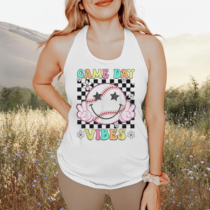 Game Day Vibes Softball Baseball Groovy Game Day Girls Women Flowy Tank Game Day Vibes Softball Baseball Groovy Game Day Girls Women Flowy Tank