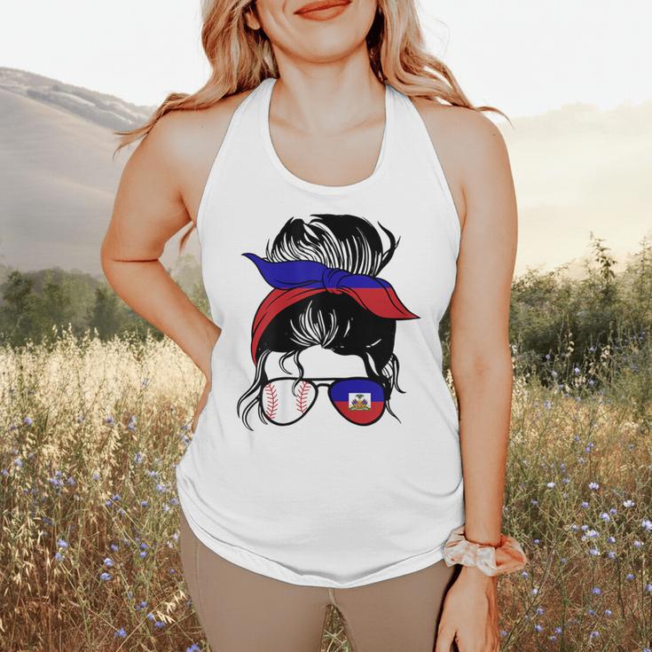 Haitian Baseball Mom Haiti Flag Baseball Girl Flowy Tank Haitian Baseball Mom Haiti Flag Baseball Girl Flowy Tank
