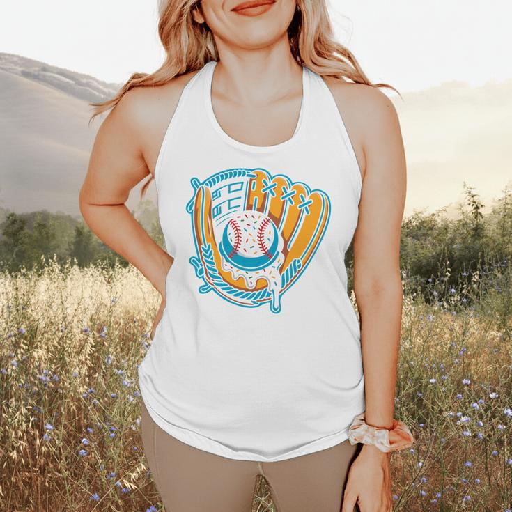 Ice Cream Baseball Mitt Drippy Scoop Baseball Sports Flowy Tank