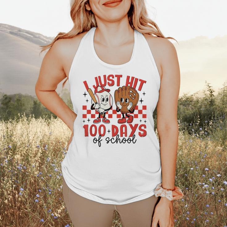 I Just Hit 100 Days Of School Baseball 100th Day Teacher Kid Flowy Tank I Just Hit 100 Days Of School Baseball 100th Day Teacher Kid Flowy Tank