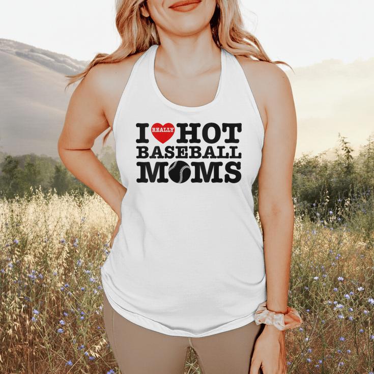 I Love Hot Baseball Moms Heart Sport Fan For Women Men Flowy Tank