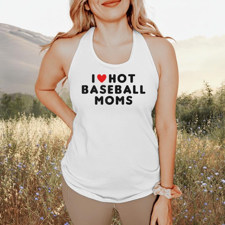 I Love Hot Baseball Moms Red Heart Flowy Tank I Love Hot Baseball Moms Red Heart Flowy Tank