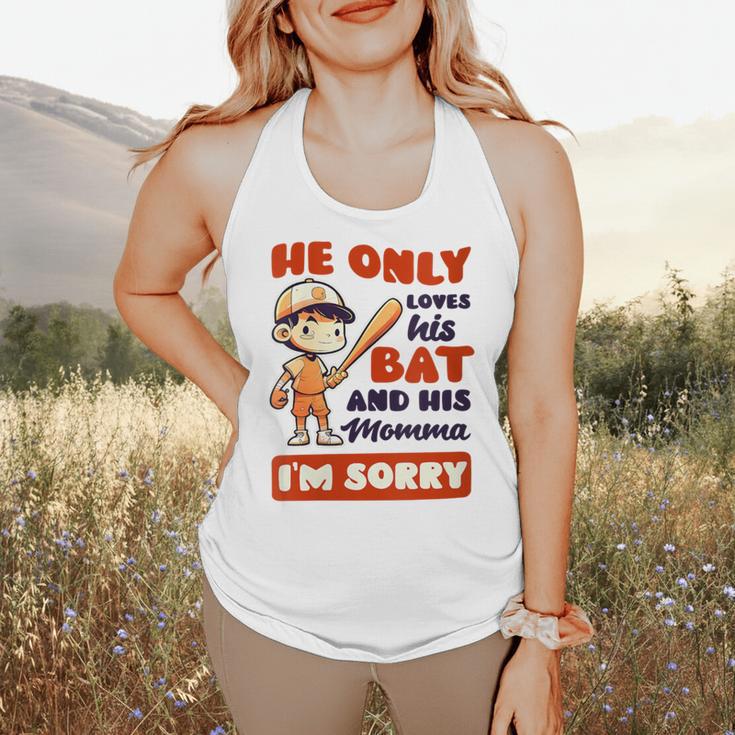 Loves Bat And His Momma Baseball Mom Flowy Tank Loves Bat And His Momma Baseball Mom Flowy Tank