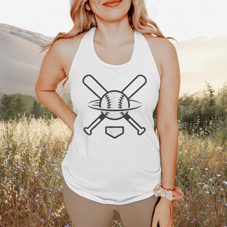 Minimalist Baseball Clean Sports Graphic Tee For Fan Players Flowy Tank