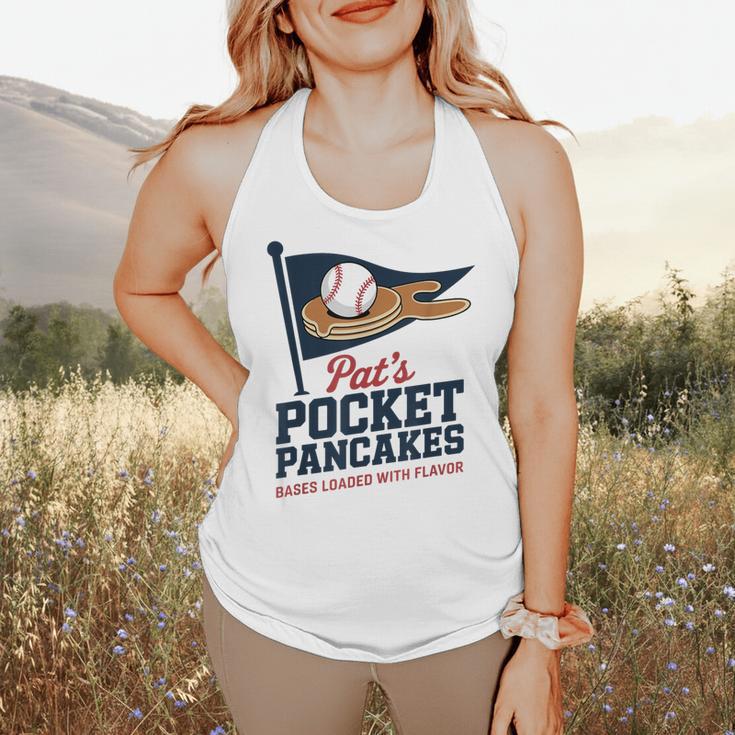 Pat's Pocket Pancakes Flag Baseball On Pancake Flowy Tank