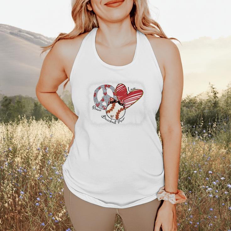Peace Love Baseball Mom Mommy Premium Flowy Tank Peace Love Baseball Mom Mommy Premium Flowy Tank