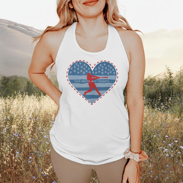 Primitive Patriotic American Baseball Mom Softball Dingers Flowy Tank Primitive Patriotic American Baseball Mom Softball Dingers Flowy Tank