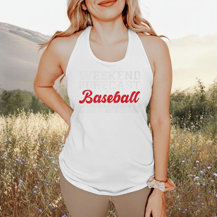 Retro Baseball Mom Mother's Day Weekend Forecast Baseball Premium Flowy Tank