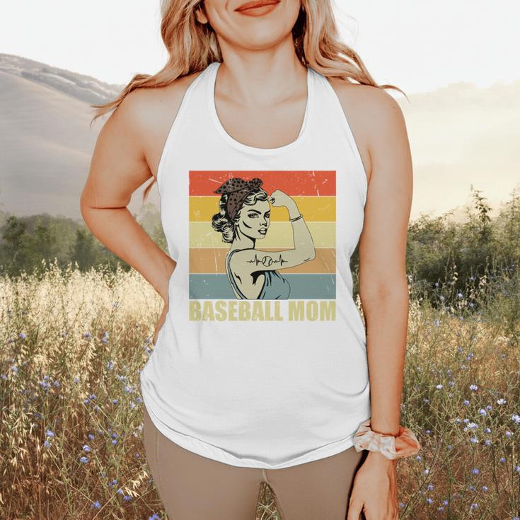 Retro Baseball Mom Sport Lover Vintage Flowy Tank