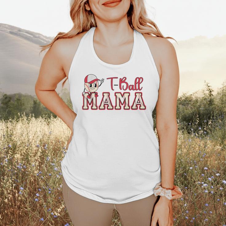 Retro Tball Mama Art Baseball Mom Softball Flowy Tank