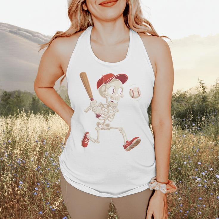 Skeleton Batting Baseball Halloween Boys Men Kids Flowy Tank